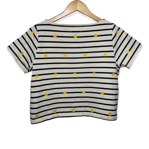Madewell boxy crop top embroidered suns and stripes size XS - Picture 5 of 14